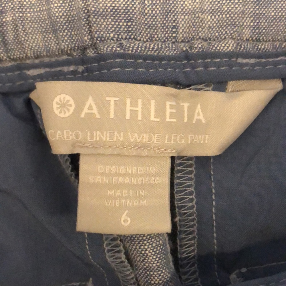 Athleta Cabo Linen Wide Leg Pant Size 6 - Picture 5 of 6